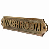 Washroom Brass Door sign | antique finish 22x5 cm